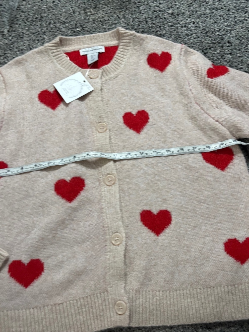 Women’s cupcakes and cashmere heart sweater cardigan large